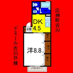 ドミール古川Ｂの物件間取画像